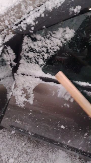 Лучше использовать деревянную щетку для очистки снега с авто!)