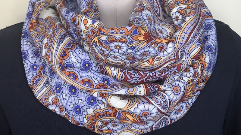 Снуд из павловопосадского платка"Венецианская ночь"