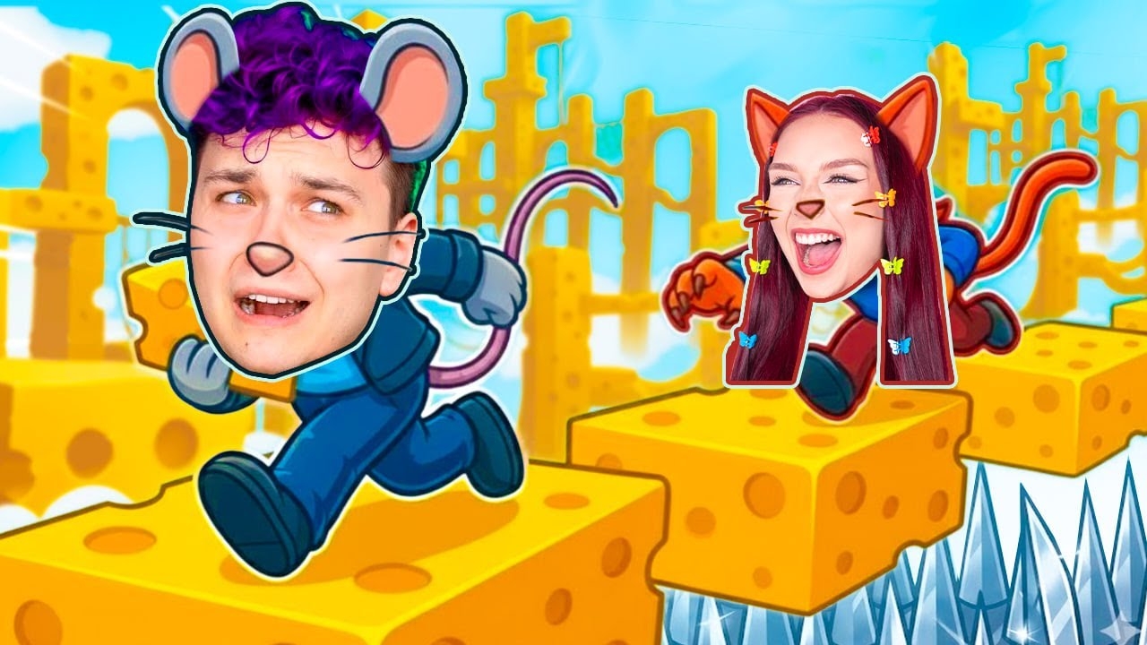 Догони МЫШКУ за КОТА в РОБЛОКС ! 😈 ОББИ на ДВОИХ