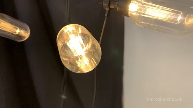 Садовая гирлянда из лампочек ФЕСТА, 10 теплых белых LED-огней, 4.5+5 м, черный PVC, AF5300220