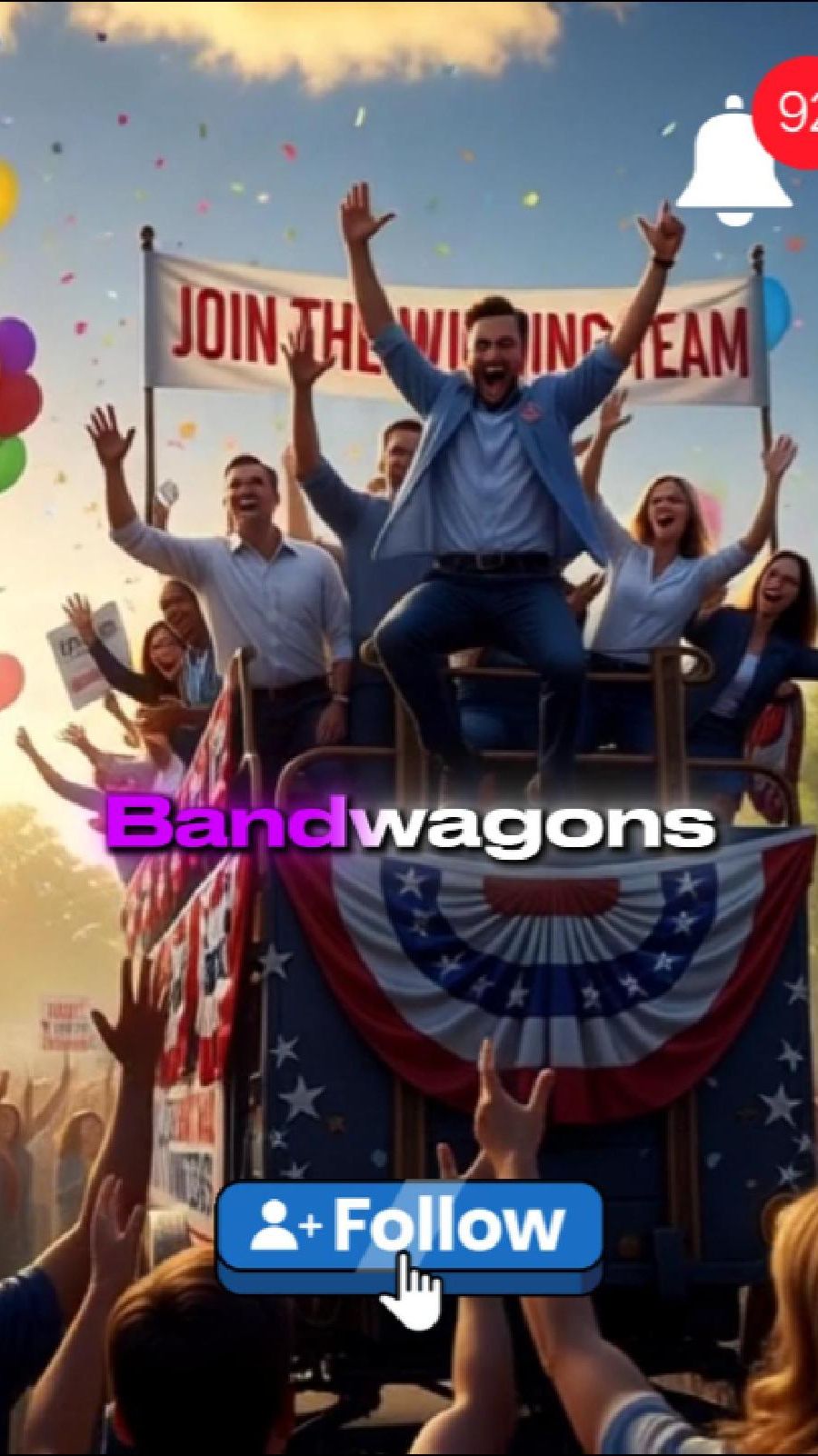 jump (hop) on the bandwagon 🎺🚌 - присоединиться к большинству, перейти на сторону победителя