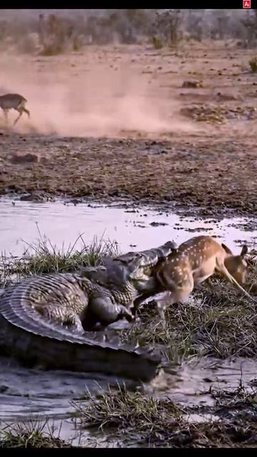 Крокодил поймал Оленя [ai монтаж]