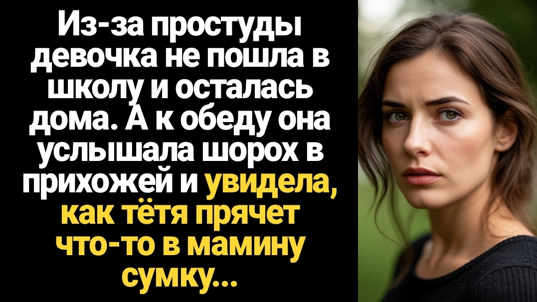 ИСТОРИЯ ИЗ ЖИЗНИ/Девочка осталась дома и увидела, как вошла тётя и что-то подложила в мамину сумку