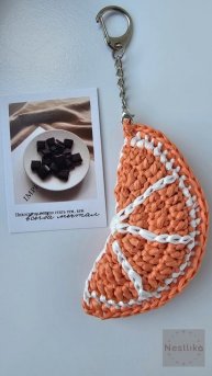 🍊 Апельсин-брелок/обвес из рафии | Ручная работа | Яркий аксессуар
