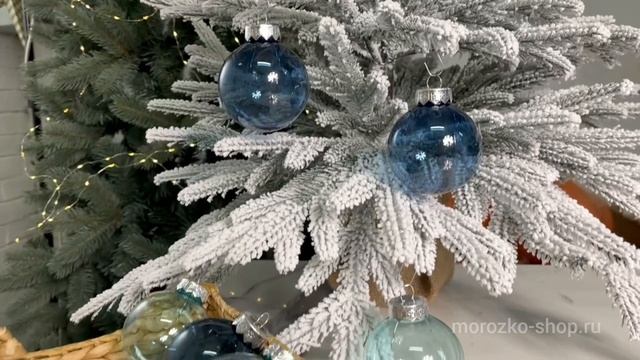 Набор ёлочных шаров ТРАСЛЮЧИДО - ОТТЕНКИ ГОЛУБОГО НЕБА, пластик, 7 см, 6 шт., ACS105200