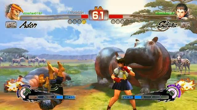 Ultra Street Fighter IV Adon VS Sakura