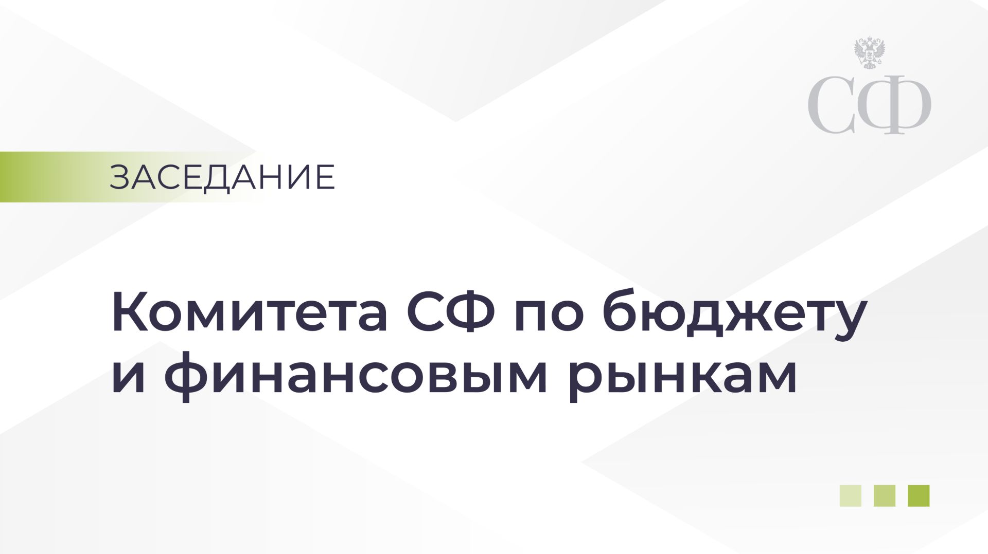 Заседание Комитета Совета Федерации по бюджету и финансовым рынкам