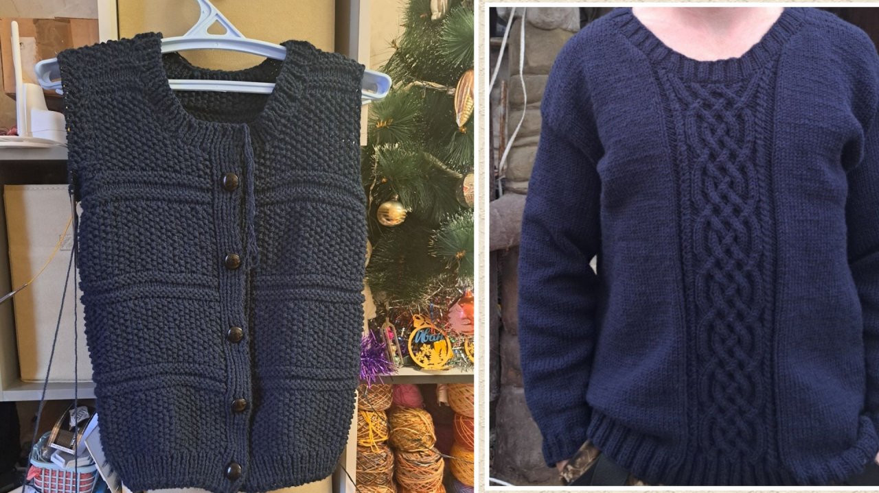 Вязовлог. Мужской джемпер "Синий шарм". МК в продаже . Продвижения школьного кардигана