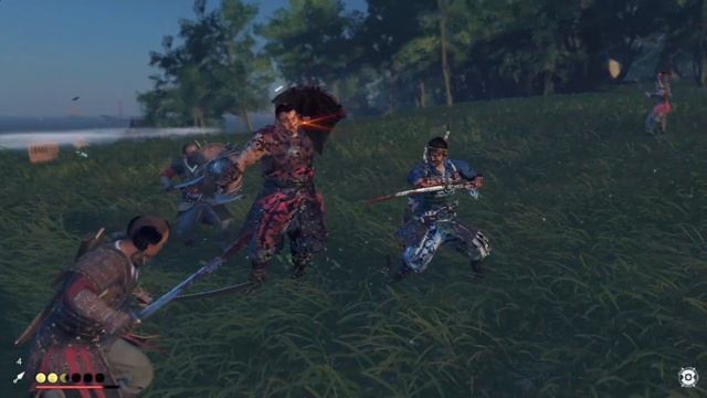 Замес рубка Бандиты манголы Ghost of Tsushima Призрак Цусимы парирование атака уклонение