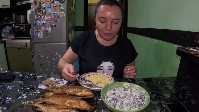Пюре, жареная рыба, грибы в майонезе #еда#вкусно#домашняя еда