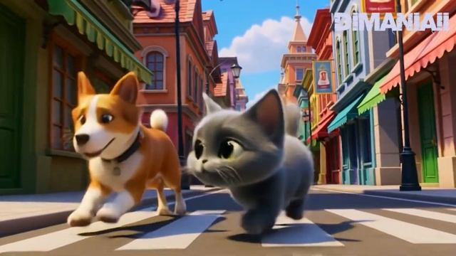 Песенка про Котёнка . История 1 .Серый котик идёт гулять