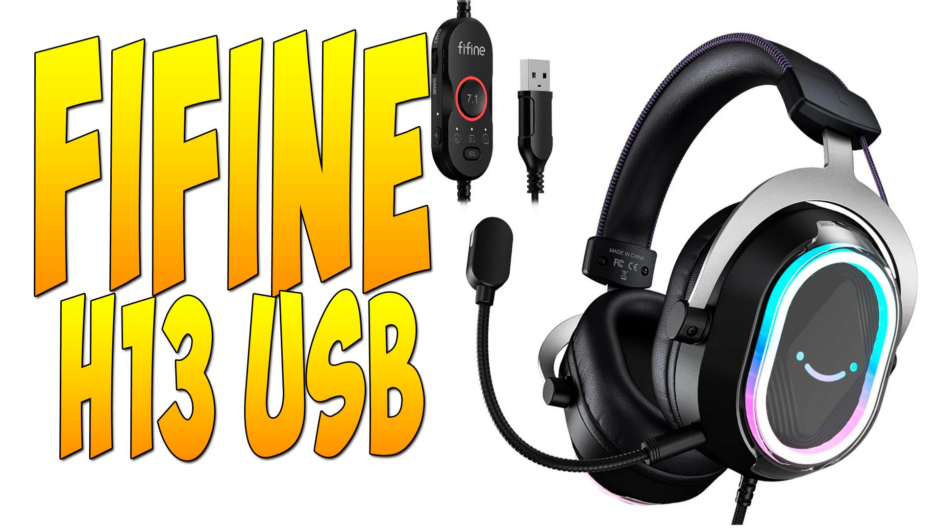 FIFINE H13 rgb игровые USB наушники гарнитура с отличным микрофоном и софтом