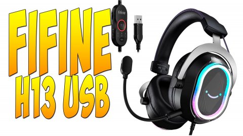 FIFINE H13 rgb игровые USB наушники гарнитура с отличным микрофоном и софтом