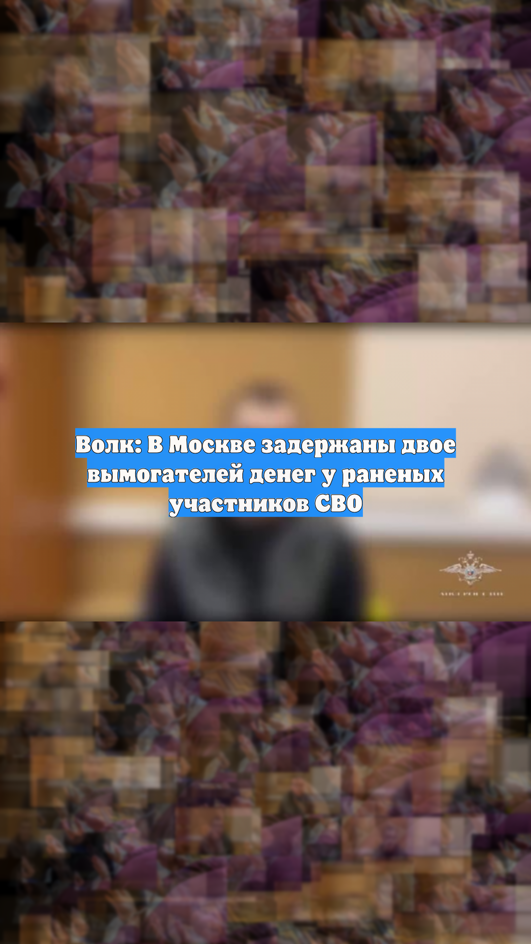 Волк: В Москве задержаны двое вымогателей денег у раненых участников СВО