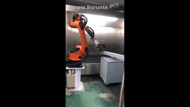 27.Компрессорная покраска на поворотном столе отдельно. Робот BORUNTE