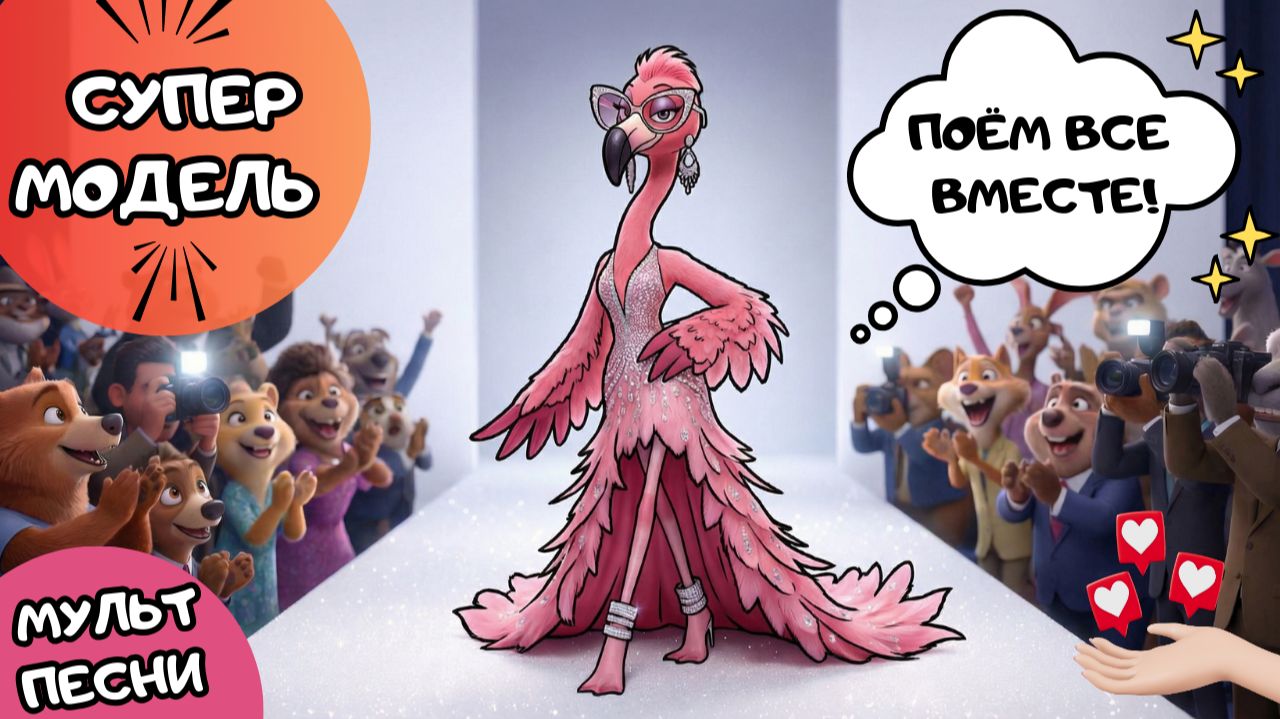 СУПЕР МОДЕЛЬ ФЛАМИНГО🦩✨МОДНЫЙ ПЛЮХ💃ДЕТСКАЯ ПЕСНЯ🌟🔥