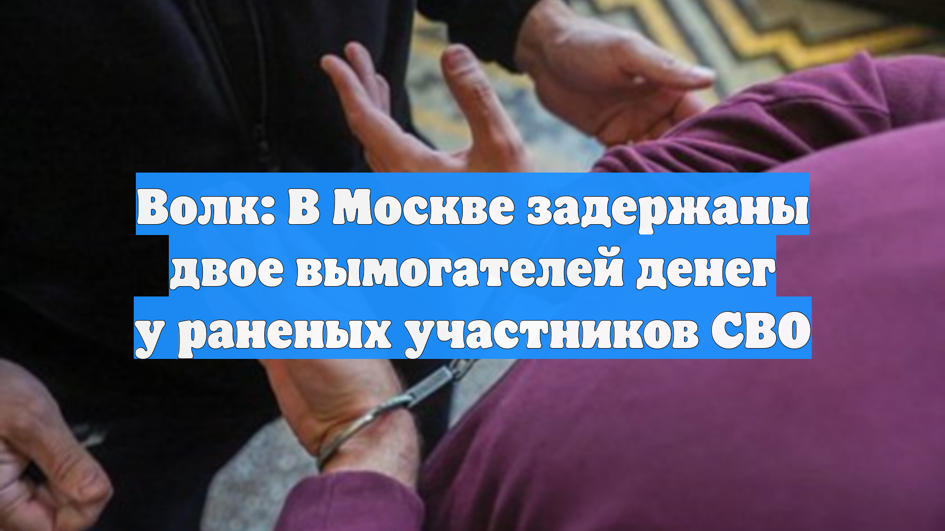 Волк: В Москве задержаны двое вымогателей денег у раненых участников СВО