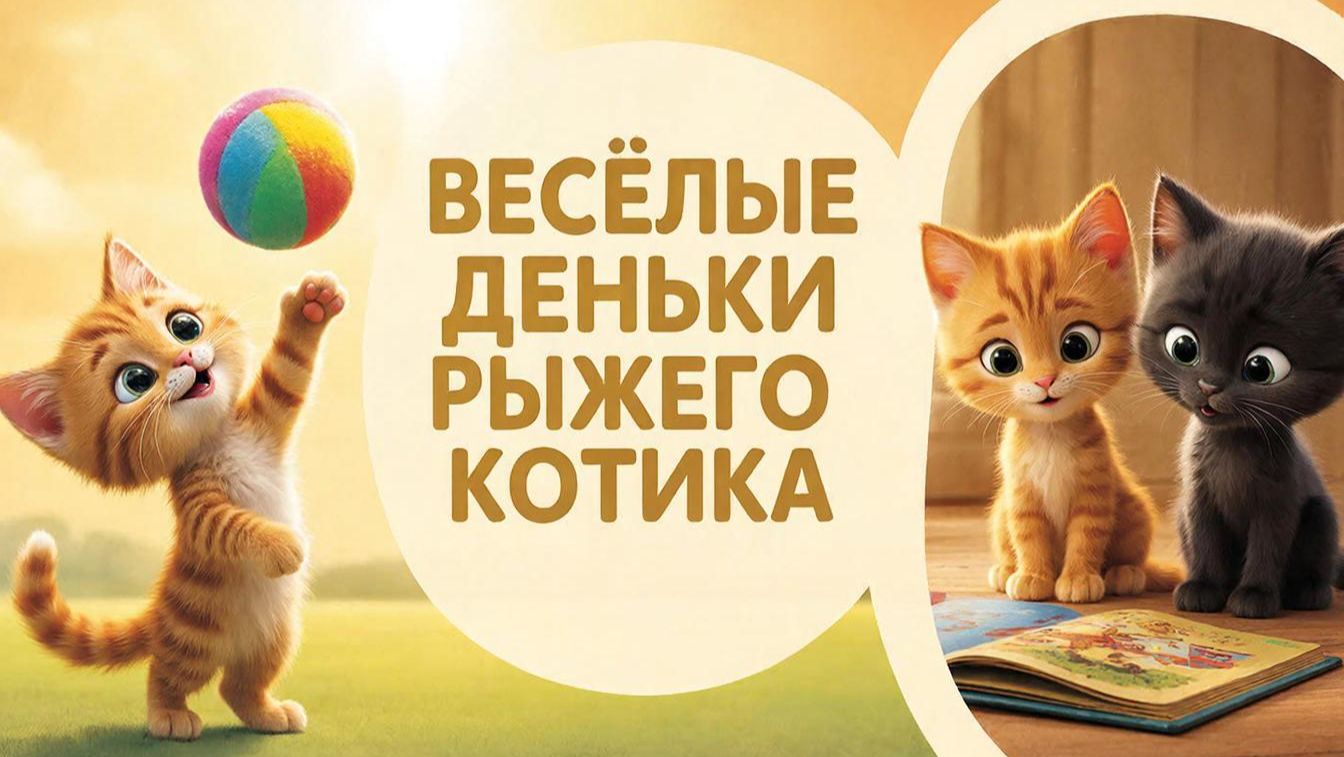 Мультфильм для детей. Весёлые деньки рыжего котика