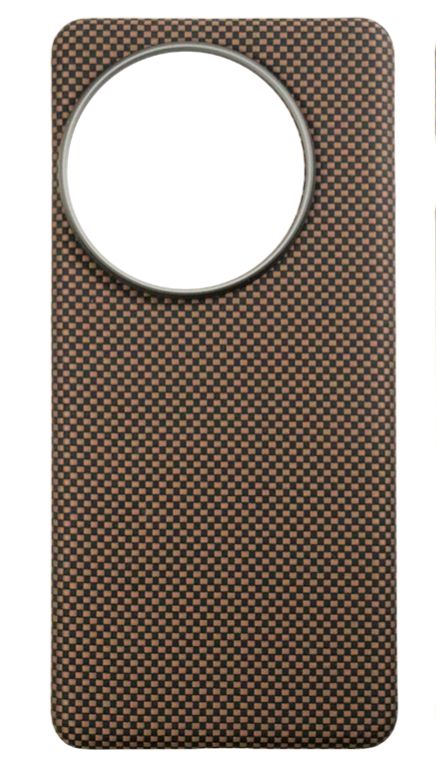 Карбоновый чехол для Oneplus 13, черно-бежевый (Gold Plain Weave)