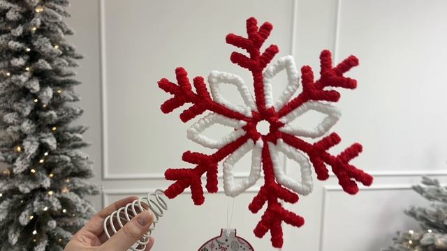 Ёлочная верхушка НЕЖНАЯ СНЕЖИНКА, красная, 30 см, XNA23064091