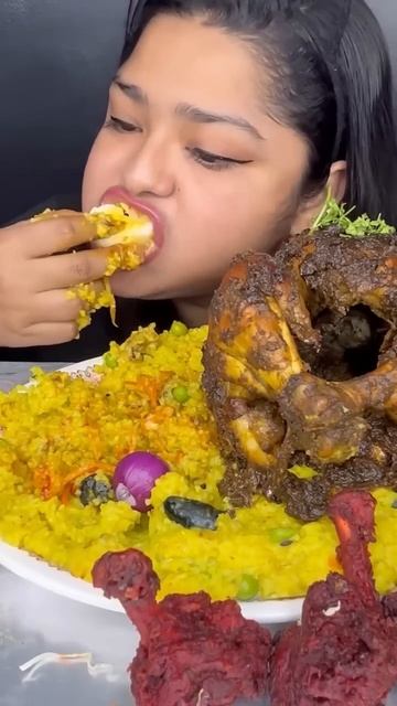 SPICIEST CHICKEN LOLLIPOP 🍗 SPICY KALA BHUNA WHOLE CHICKEN 🐓 BENGALI STYLE KHICHDI #mukbang #asmr