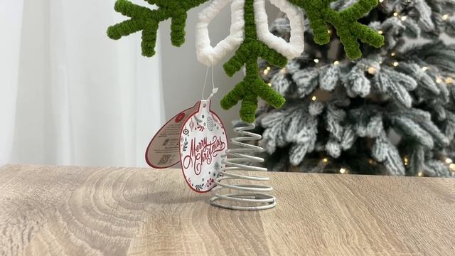 Ёлочная верхушка НЕЖНАЯ СНЕЖИНКА, зелёная, 30 см, XNA23064111