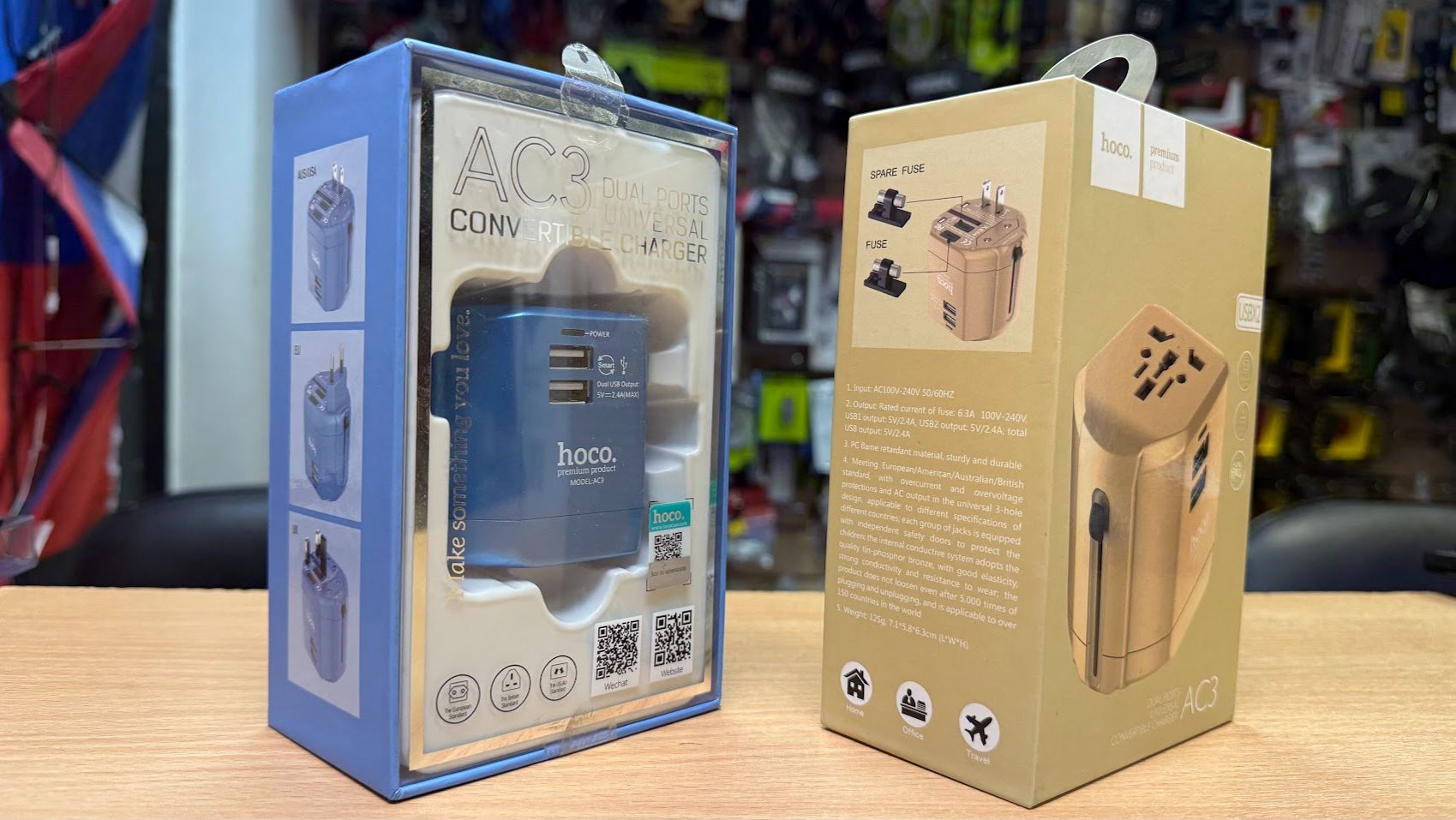 Сетевой адаптер для путешествий Hoco AC3 Worldwide 2.4A Dual USB Travel Charger Adapter