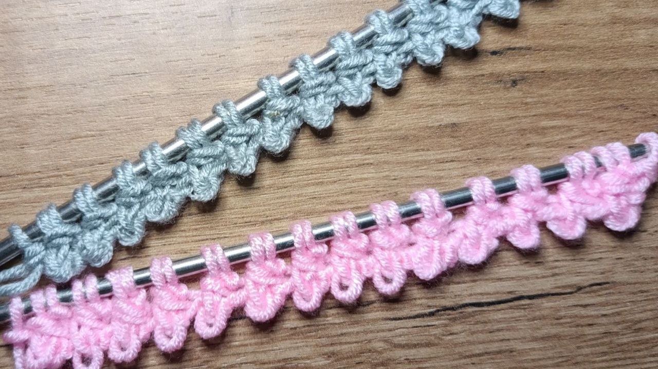 Наборный край спицами. Красивый АЖУРНЫЙ набор петель💥