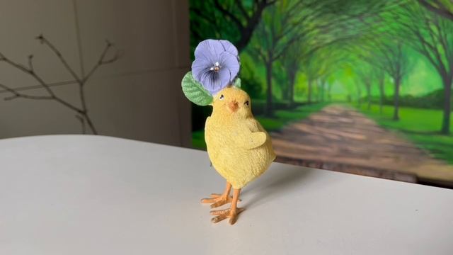 Декоративная фигурка ЦВЕТОЧЕК ОТ ЦЫПЛЁНКА ВЕНЕЧКИ, керамика, 11 см, DE30209-1