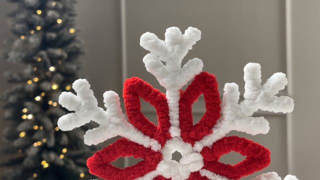 Ёлочная верхушка СНЕЖИНКА-ЗВЁЗДОЧКА, красная, 25 см, XNA23064071