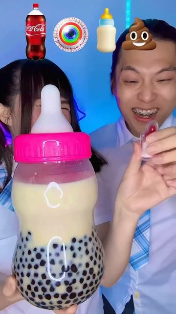 Big OR Small  Emoji Food Challenge ASMR🥵bubble tea 🧋boba #asmr #mukbang #funny
