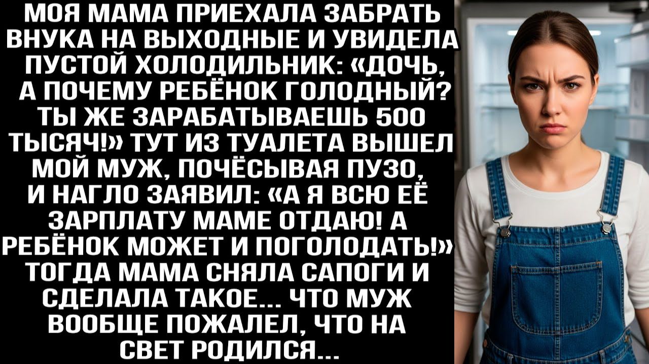 «А я всю её зарплату маме отдаю!» —  заявил муж моей матери, когда она увидела пустой холодильник.