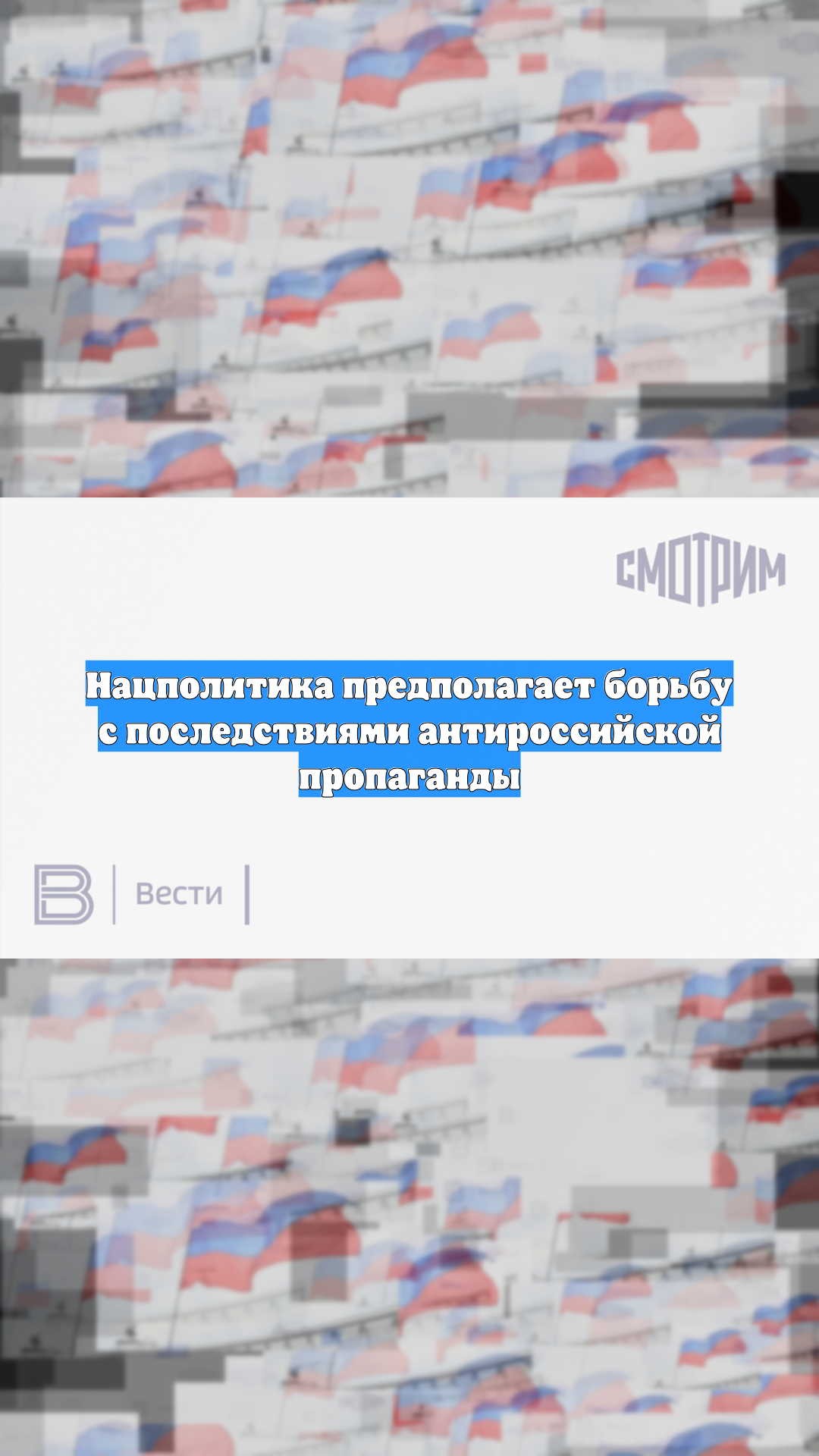Нацполитика предполагает борьбу с последствиями антироссийской пропаганды