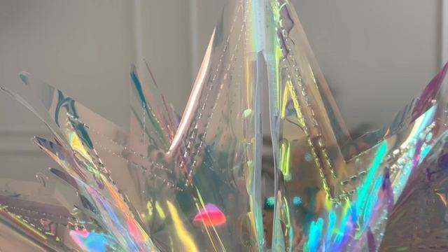 Ёлочное украшение СНЕЖИНКА - ПОЛЯРНАЯ ЗВЕЗДА, фольга, голубая с перламутром, 40 см, XNA23072311