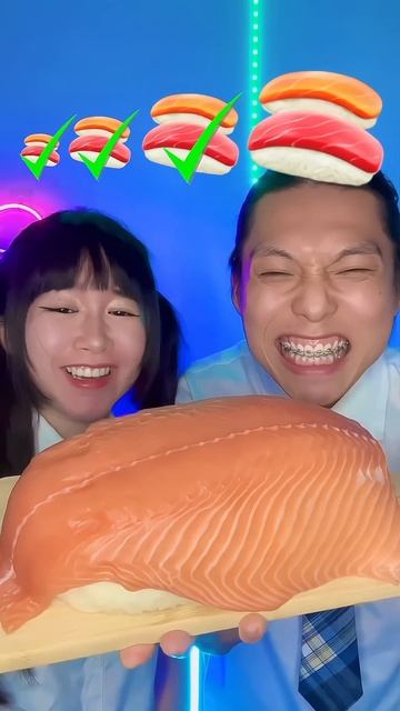 Giant Sushi Emoji Food Challenge ASMR 🥵 #asmr #mukbang