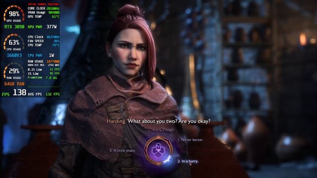 TEST: Dragon Age The Veilguard. Xeon E5 1660 v3 4.6 Ghz and RTX 3090 1440 P.