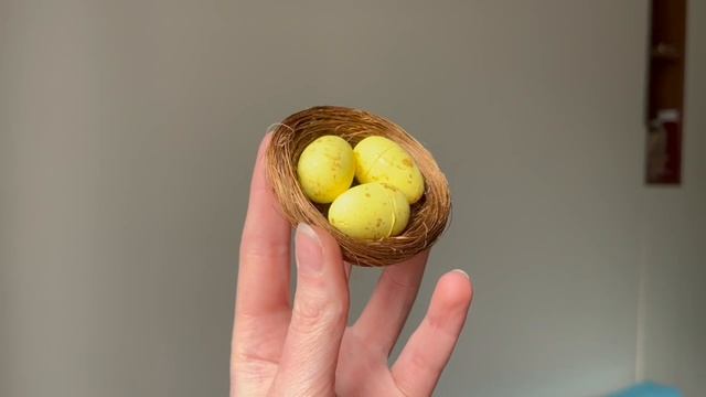 Пасхальное украшение ВЕСЕННЕЕ ГНЁЗДЫШКО, жёлтое, 7 см, XPA18001111-1