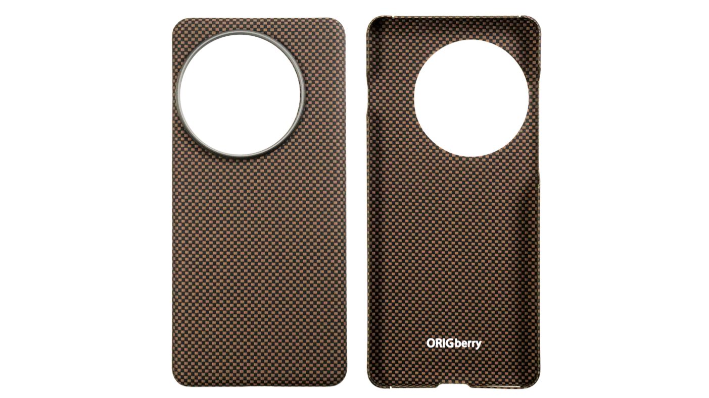 Карбоновый чехол для Oneplus 13, черно-бежевый (Gold Plain Weave)