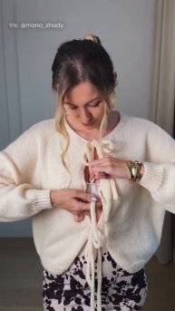 Видно белье? Рассказываю, как завязать свитер с бантиками, чтобы смотрелось эстетично. #кардиган