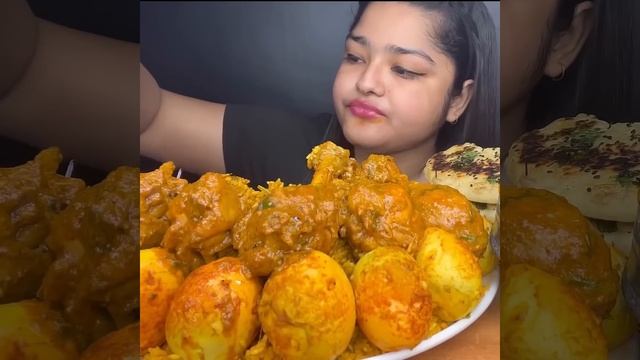ASMR_ EATING SPICY CHICKEN CURRY🔥 EGG BIRYANI __ #shorts #mukbangn#asmreating #mukbangasmr #asmr