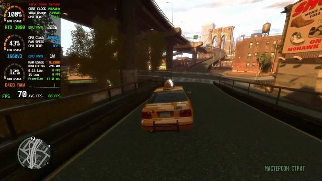 TEST: GTA4 ULTRA MOD Xeon E5 1660 v3 4900 Mhz RTX 3090. 1440 P