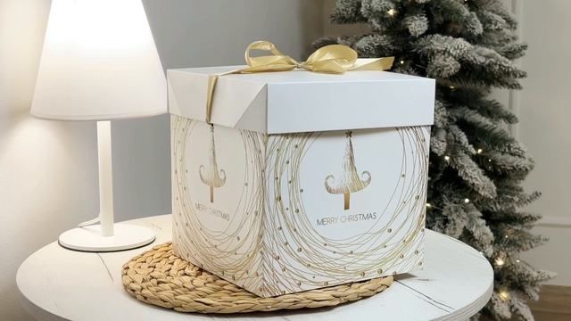 Подарочная коробка НОВОГОДНЯЯ ФАНТАЗИЯ С ЕЛОЧКОЙ, картон, 17х17 см, XNA23049861-2