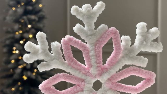 Ёлочная верхушка СНЕЖИНКА-ЗВЁЗДОЧКА, розовая 25 см, XNA23064121