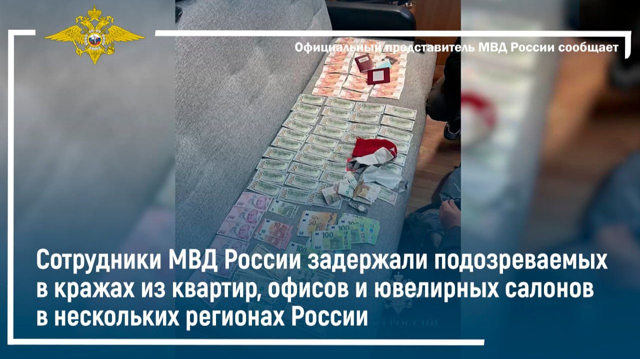 Сотрудники МВД России задержали подозреваемых в кражах из квартир, офисов и салонов