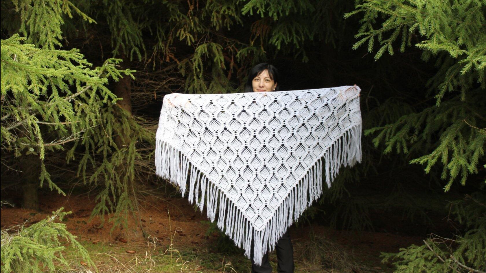 МК номер 24.Узор для шали крючком.