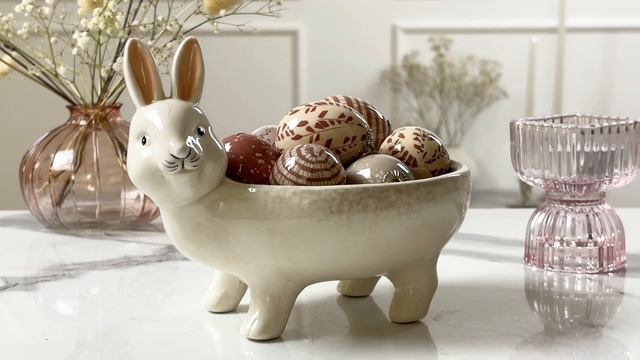 Декоративное пасхальное блюдо КРОЛИК ИСТЕР, керамика, 18х14 см, 1161557