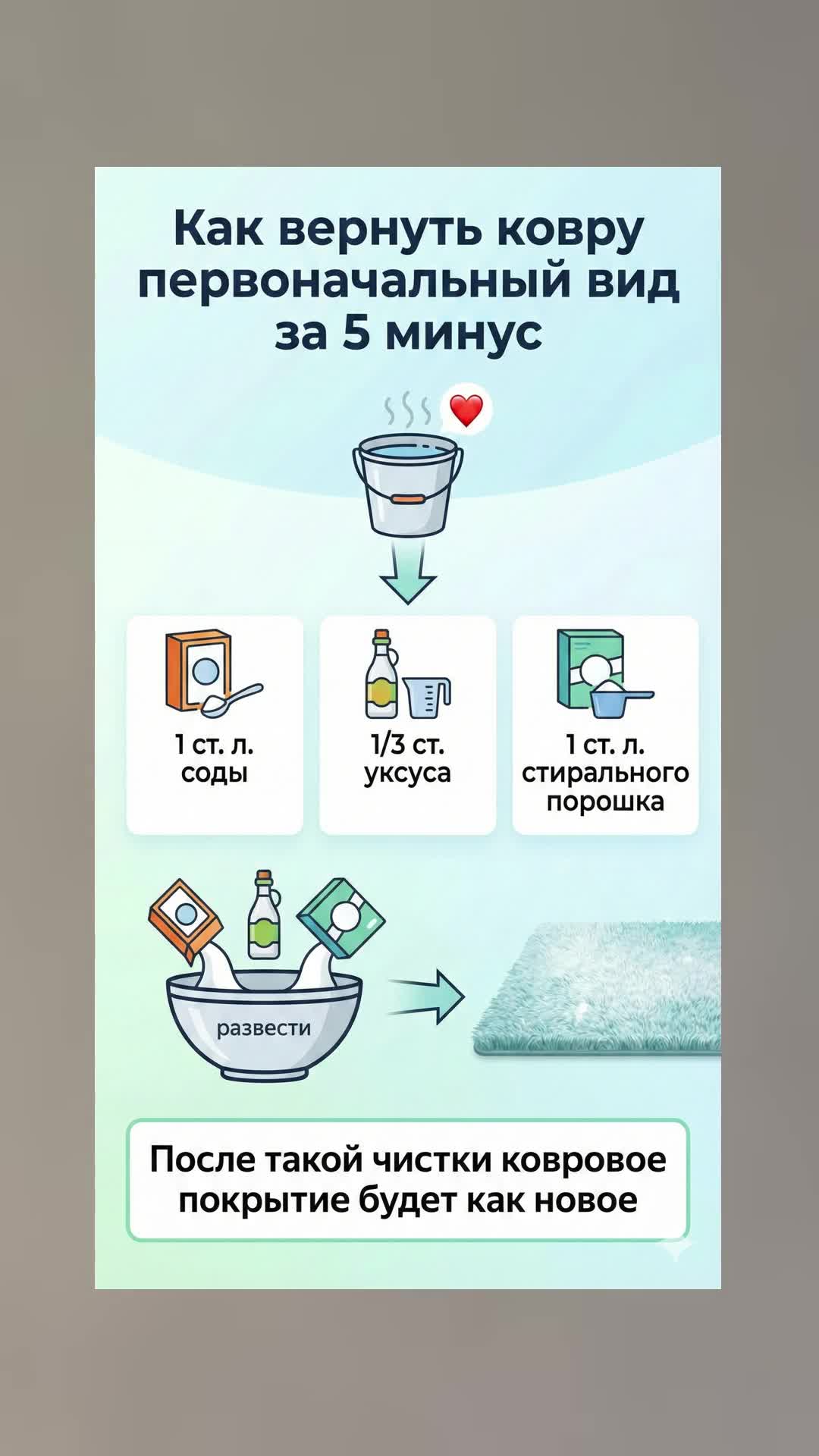 Верни ковер к жизни за 5 минут