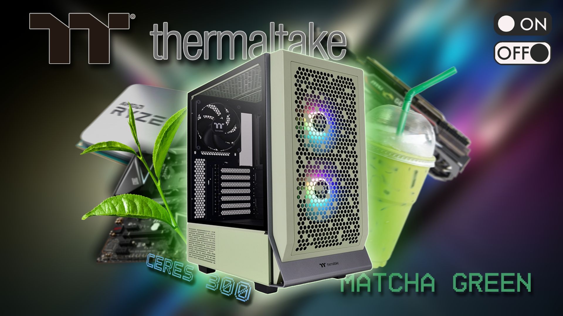 Корпус для ПК | Thermaltake Ceres 300 TG Matcha Green + Relax Content