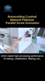 Линия грануляции для переработки дробленных пластиковых отходов после ротационного формования
