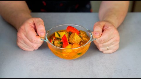 Вкусное овощное рагу с говядиной.